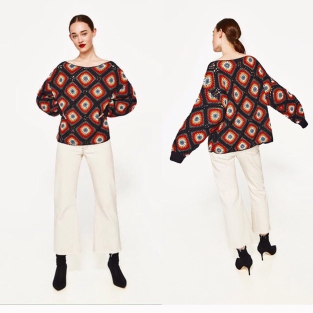 Zara Crochet Knit Sweater